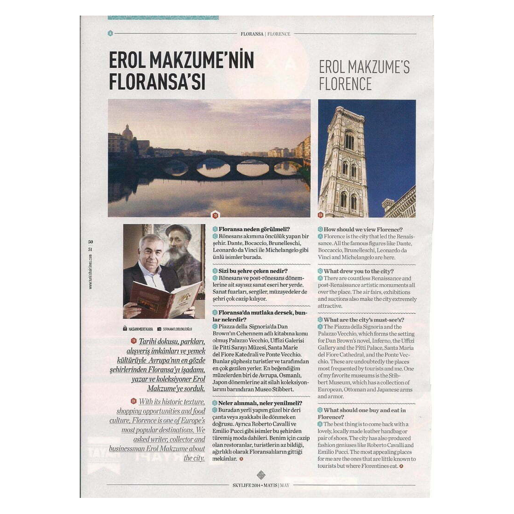 2014 Nisan/ Skylife/ Erol Makzume’nin Floransa’sı