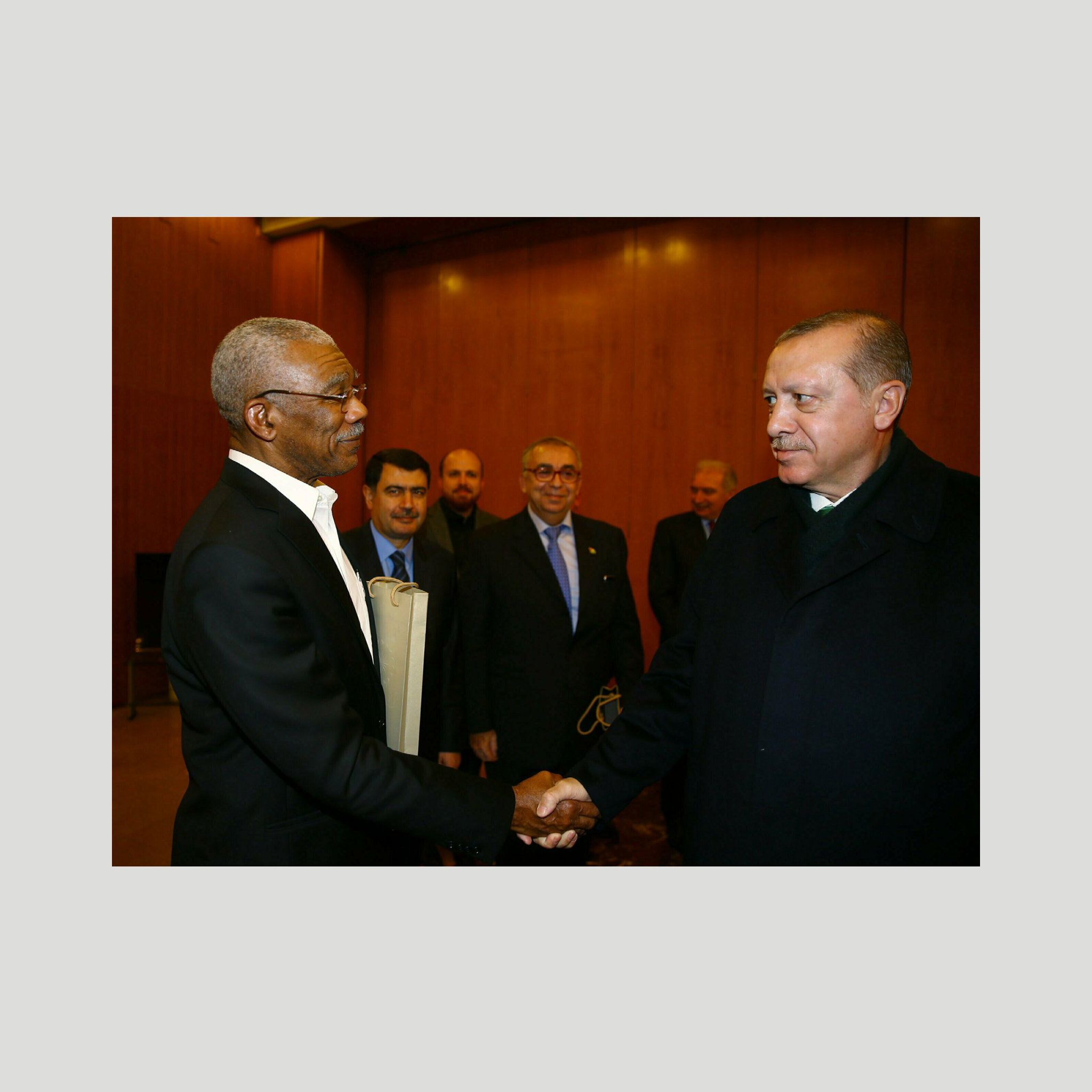 2017- Turkish President Tayyip Erdoğan meeting President of Guyana David Granger in Istanbul