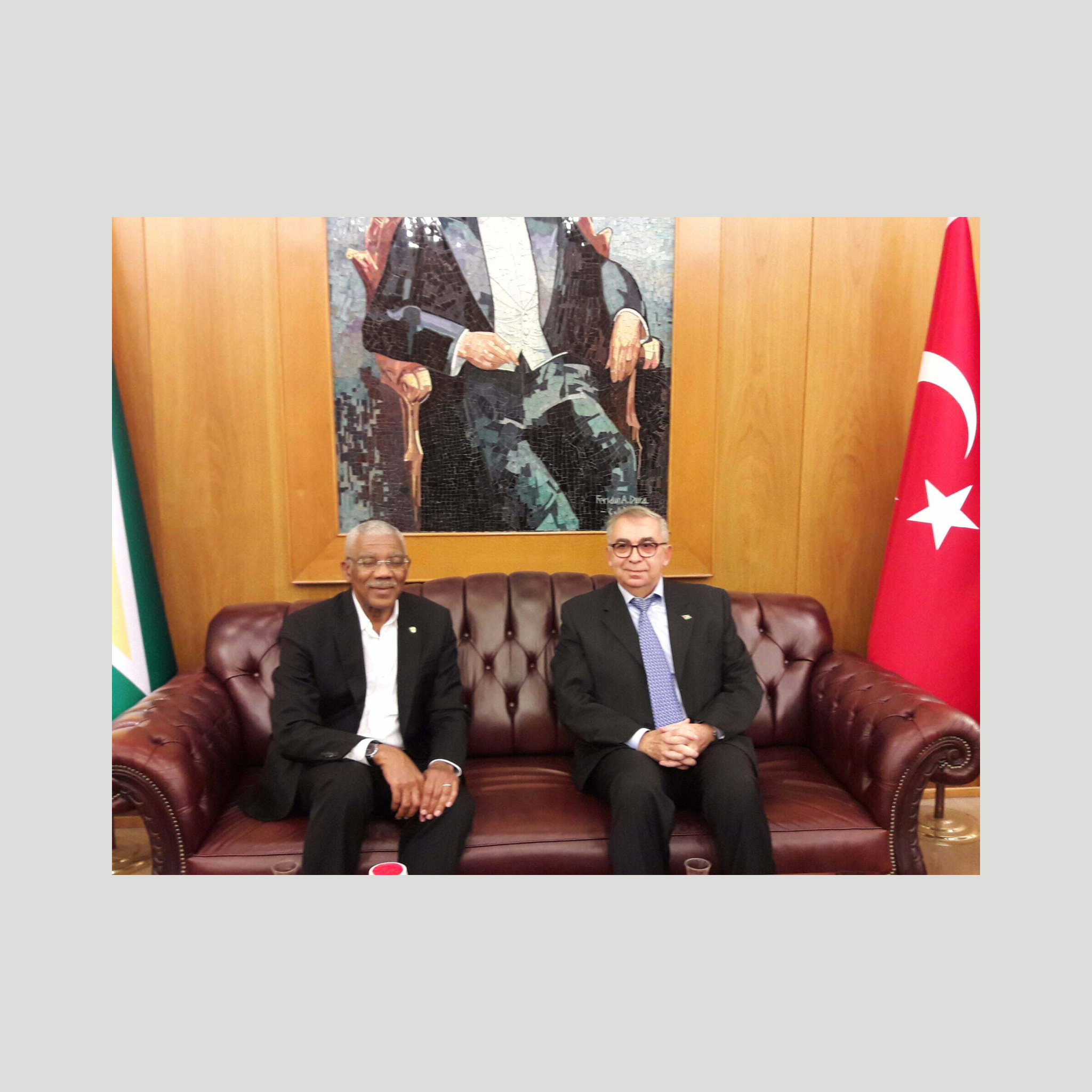 2017- With President David Granger at the Presidential Lounge at Atatürk Airport