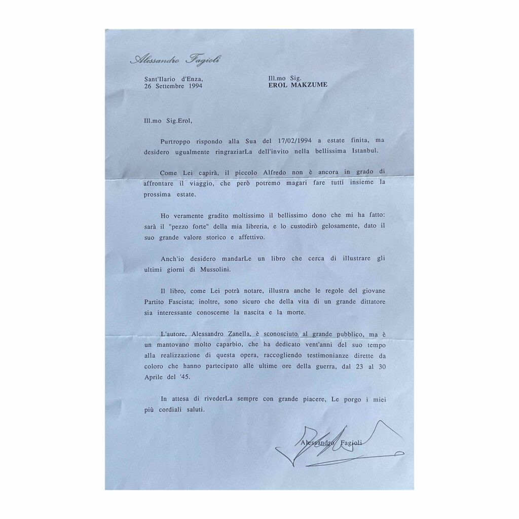 Great admirer of Benito Mussolini Alessandro FAGIOLI